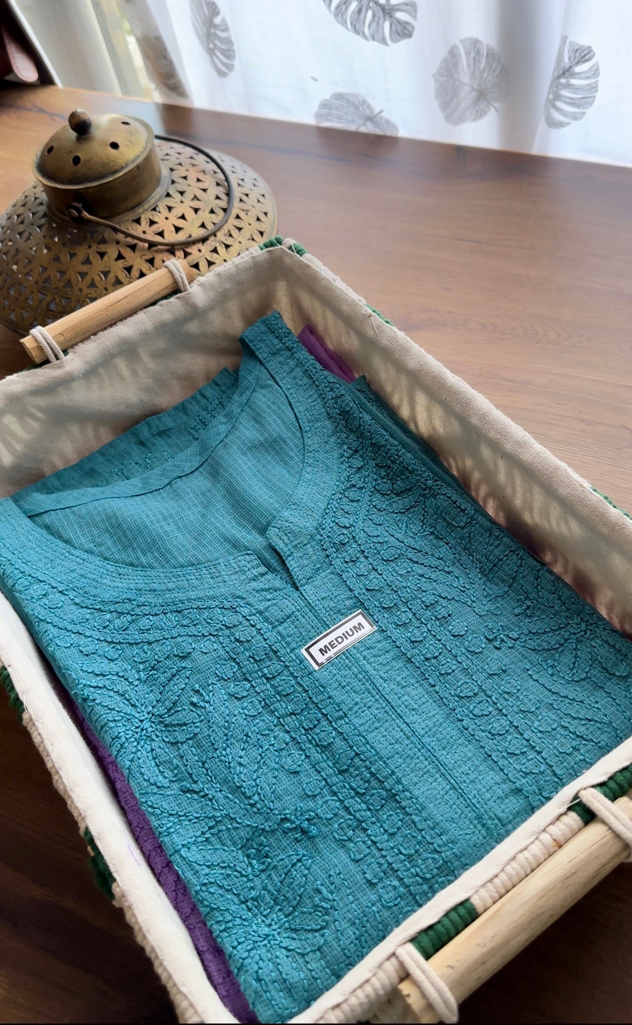 Soft Kota Neck Chikankari Kurta