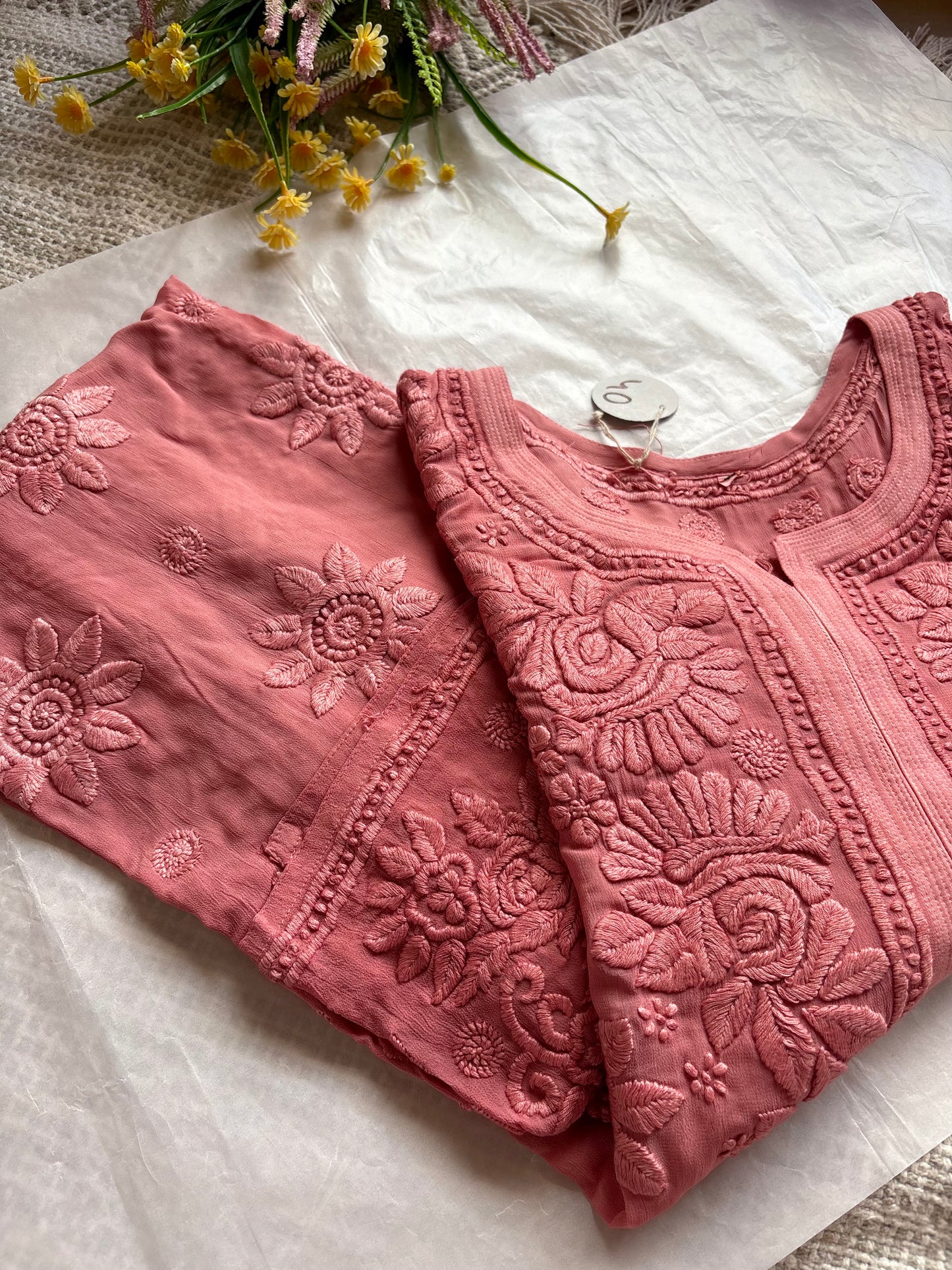 Blossom Pure georgette Lucknowi Chikankari Kurta