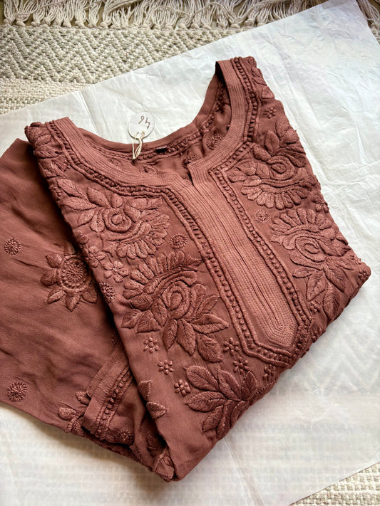 Blossom 3D lucknowi Chikankari Kurta