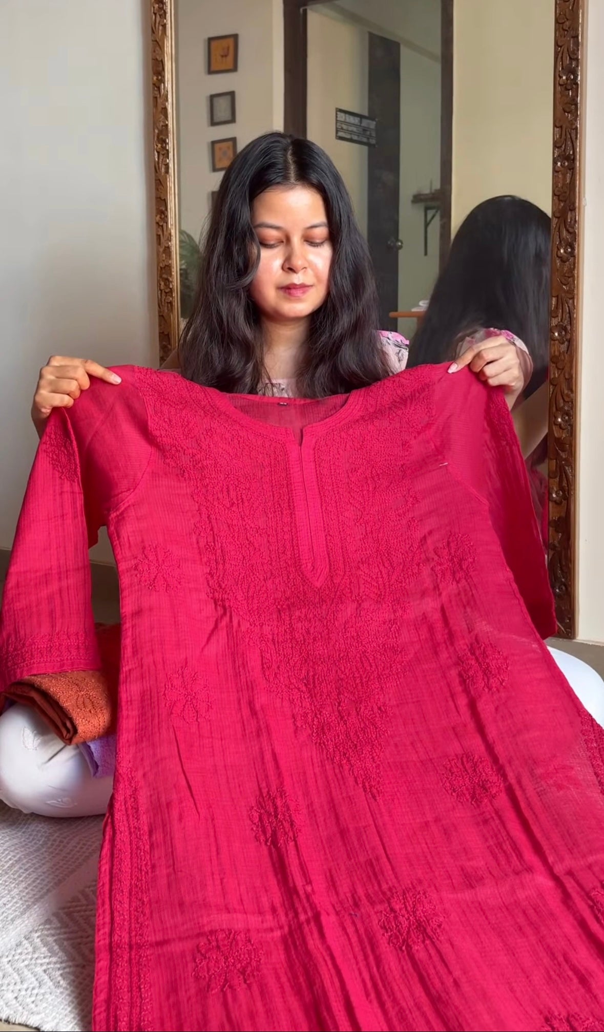 Soft Kota Neck Chikankari Kurta