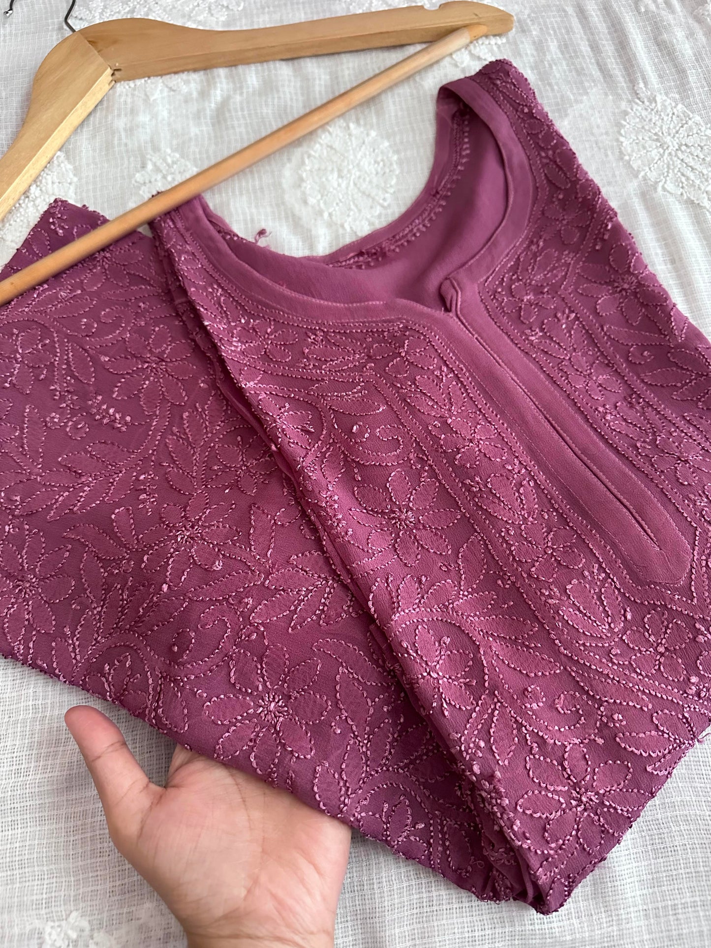 Jaal Georgette Kurtas In Fine Chikankari Work (Dark Shades)