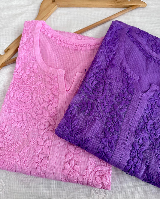 Gulabo Kota Cotton Chikankari Kurta