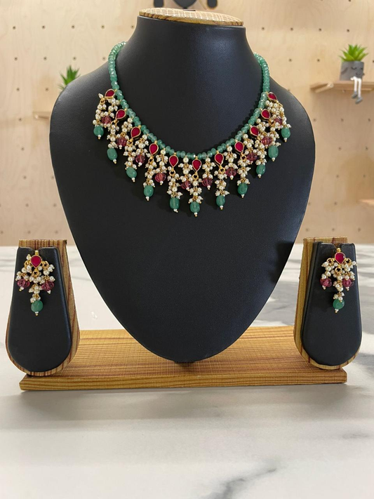 Pachi kundan jewellery set #04