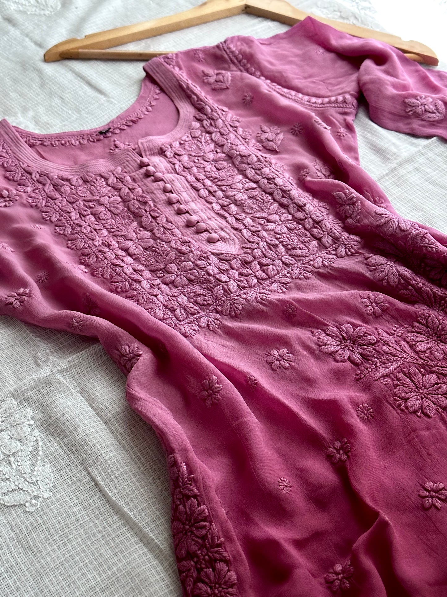 Heer ombre Georgette Chikankari Kurtas