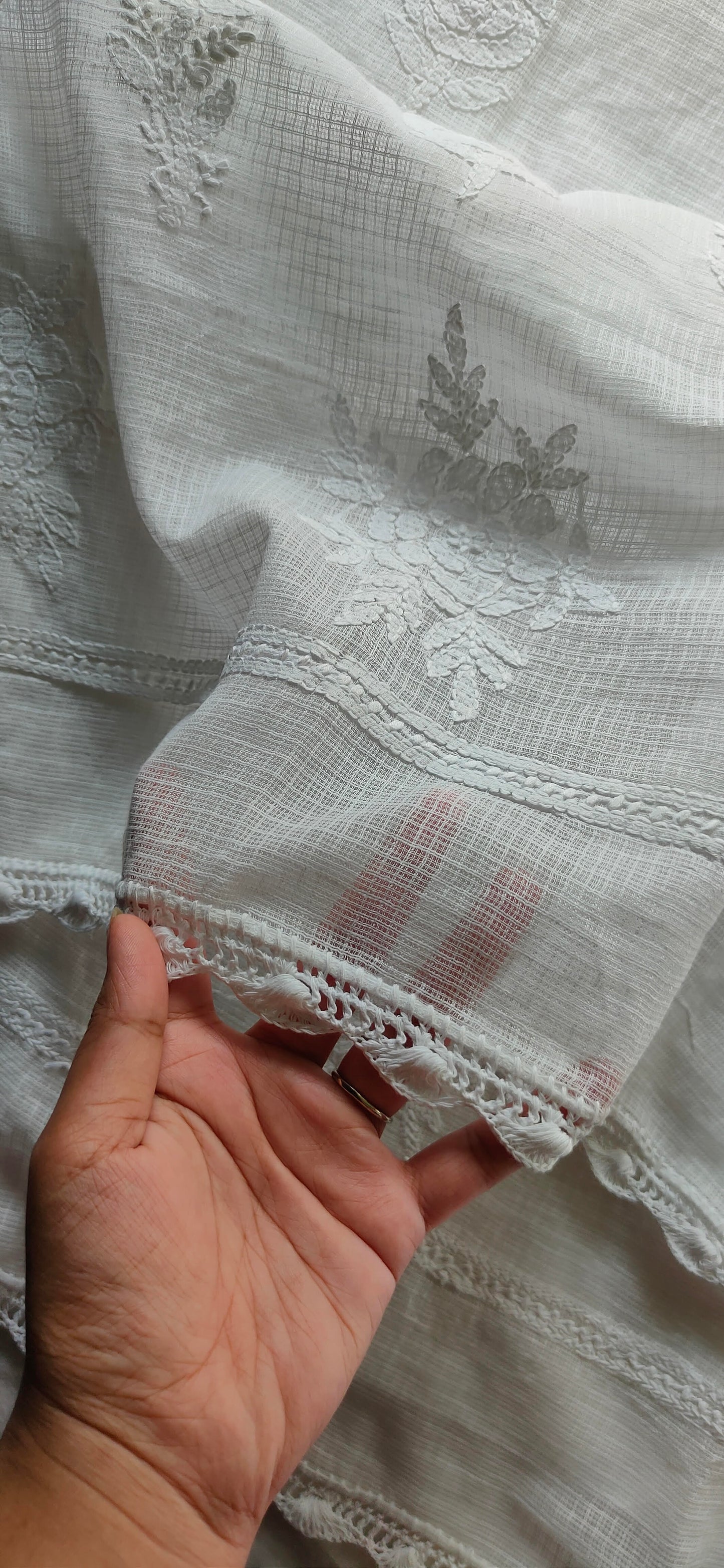 Chikankari pure Kota Cotton Dupatta