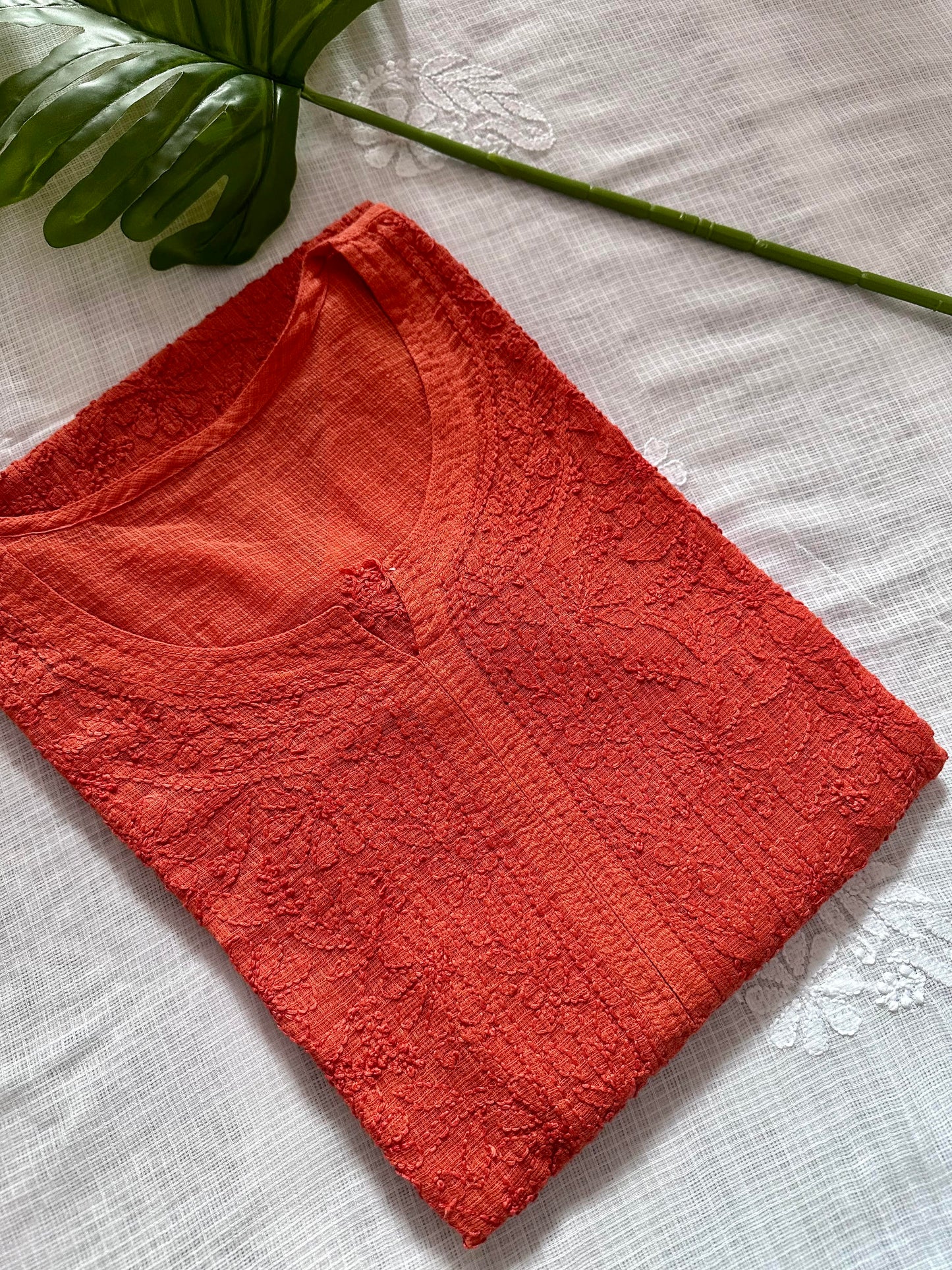 Soft Kota Jaal Chikankari Kurta