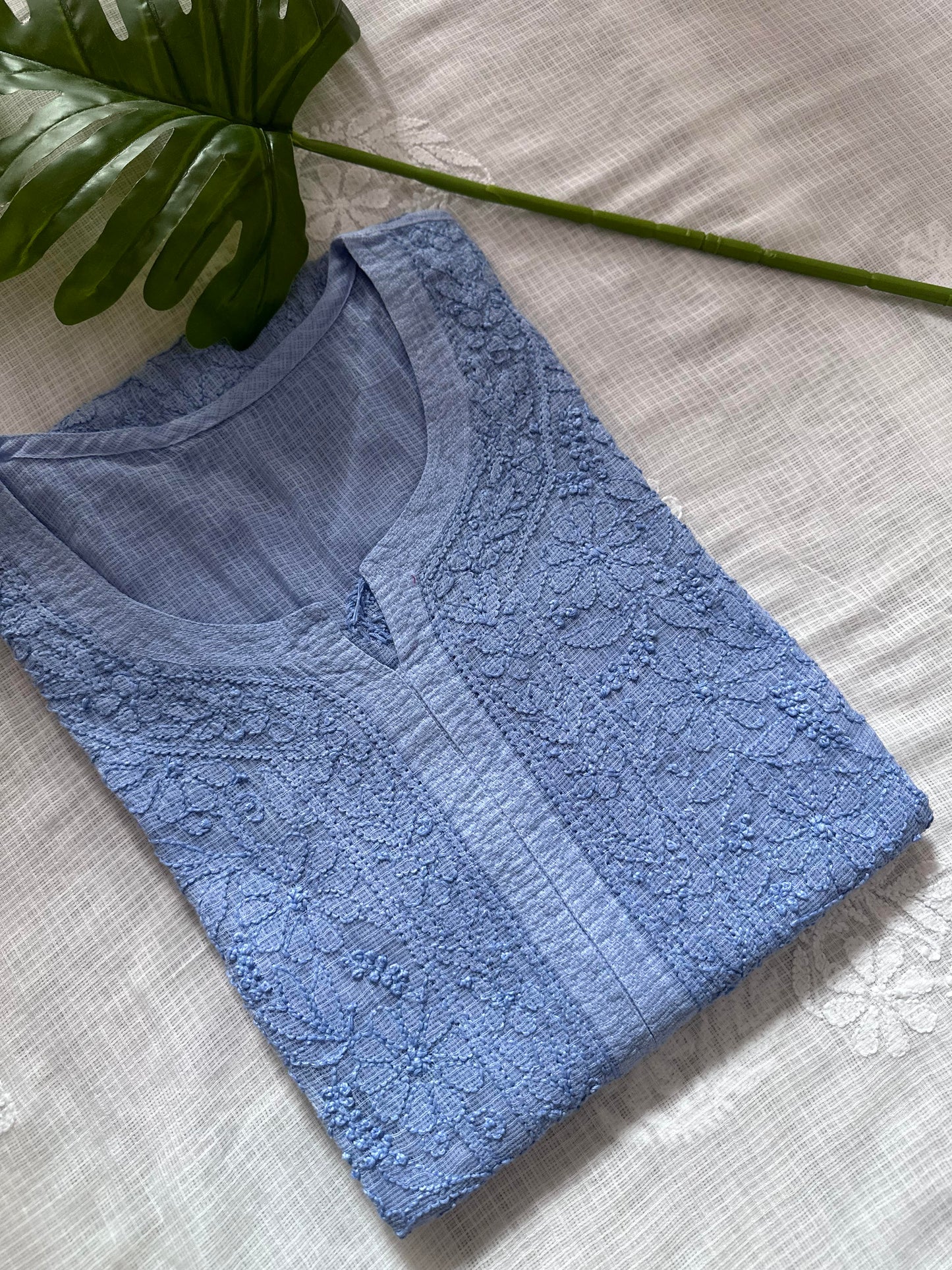 Soft Kota Jaal Chikankari Kurta