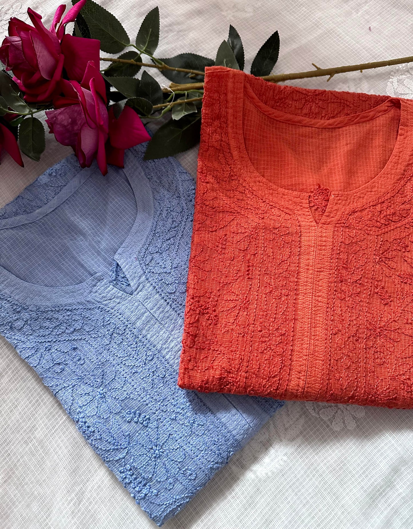 Soft Kota Jaal Chikankari Kurta
