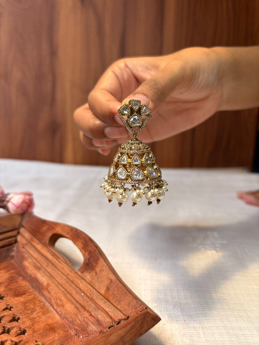 Noor Classic AD jhumka earrings
