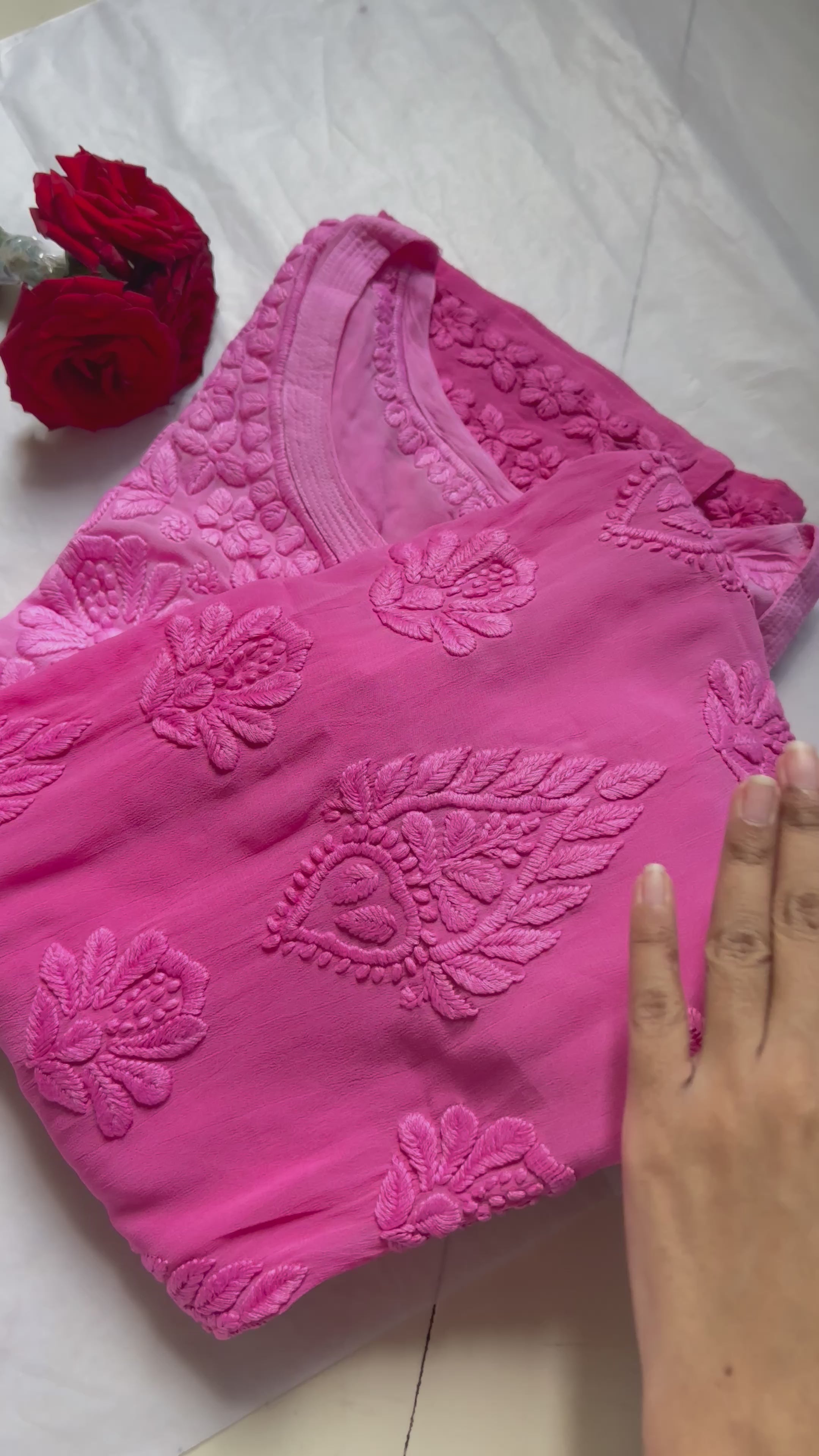 Ranjha baby pink chikankari kurta – Traditional Chikankari House