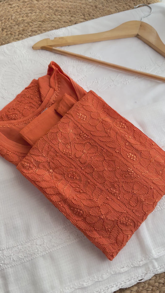 Jaal Georgette Kurtas In Fine Chikankari Work (Dark Shades)