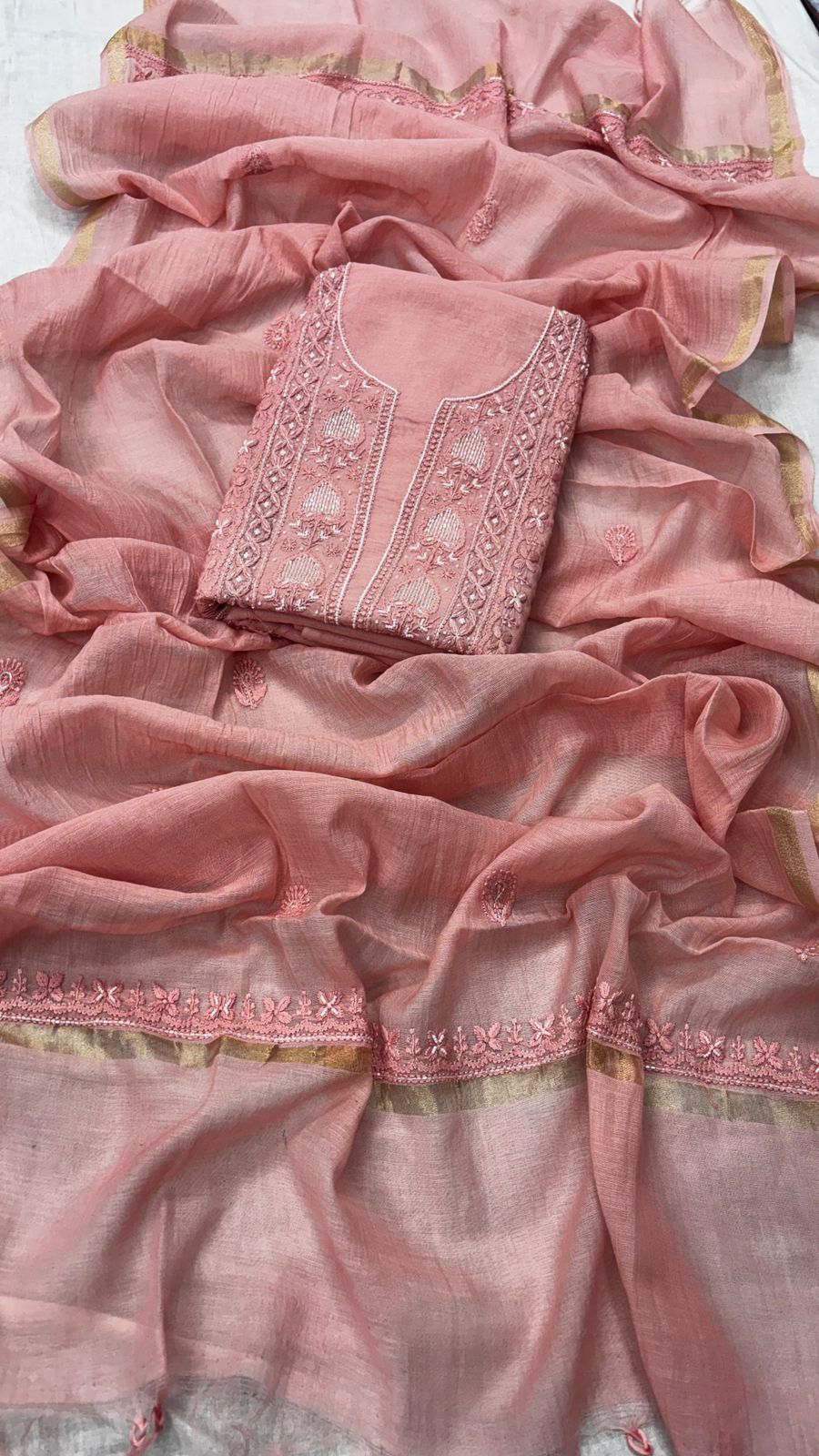 Myra Unstitched Chanderi silk Suit Set