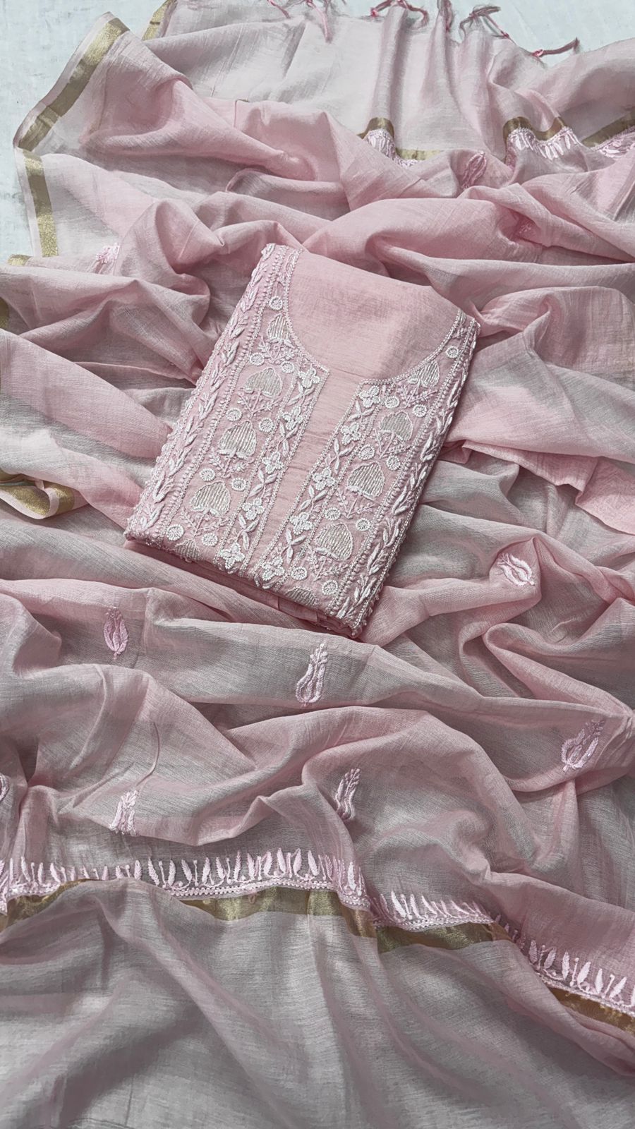 Myra Unstitched Chanderi silk Suit Set