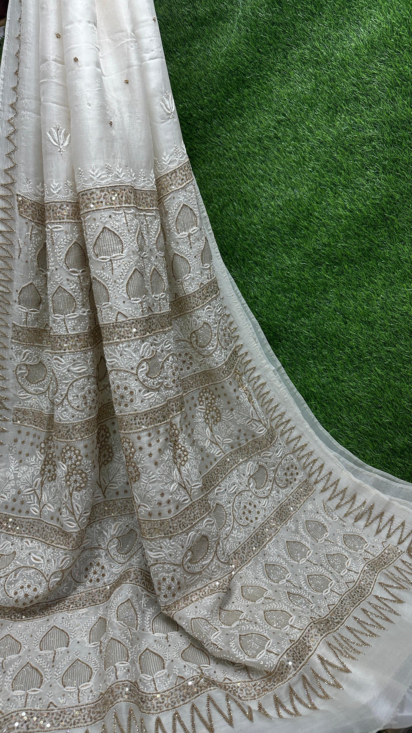 Bridal dulhan organza silk saree