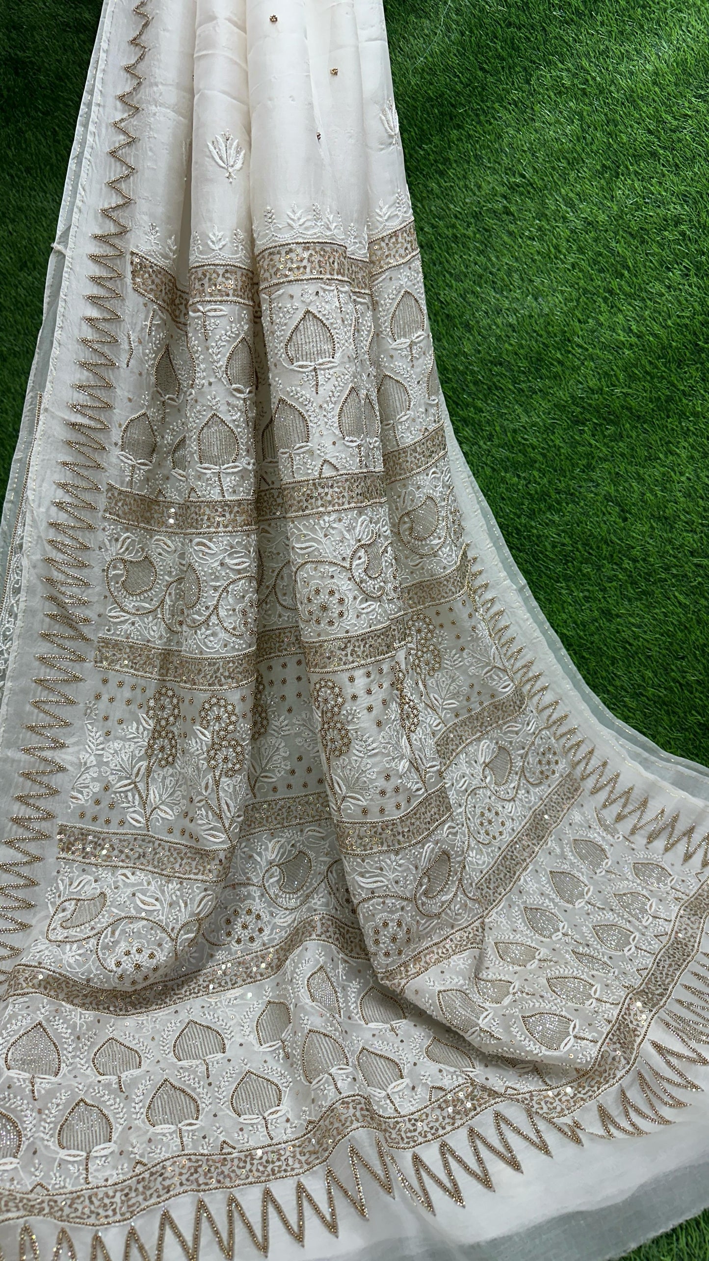 Bridal dulhan organza silk saree