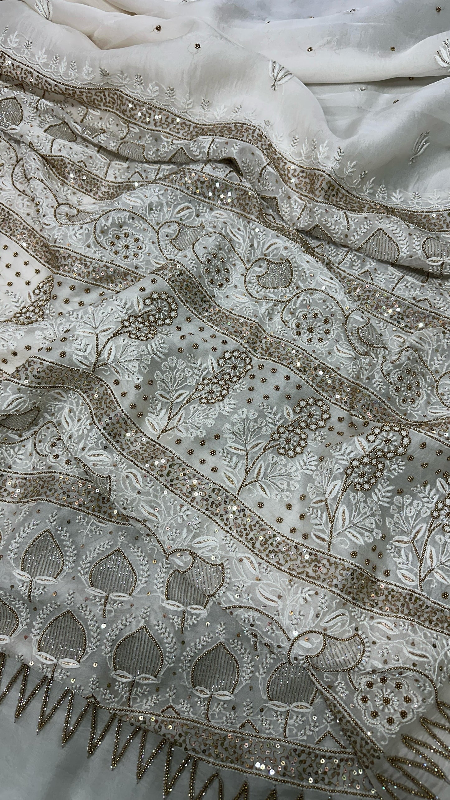 Bridal dulhan organza silk saree